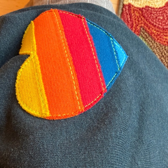 Aviator Nation Black Joggers with Rainbow Heart - Picture 10 of 10